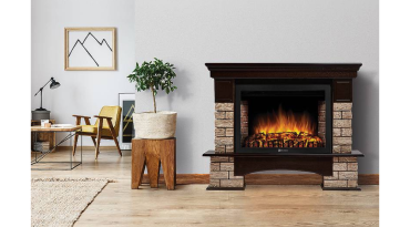 Портал Firelight Forte Wood 25 камень коричневый, шпон темный дуб